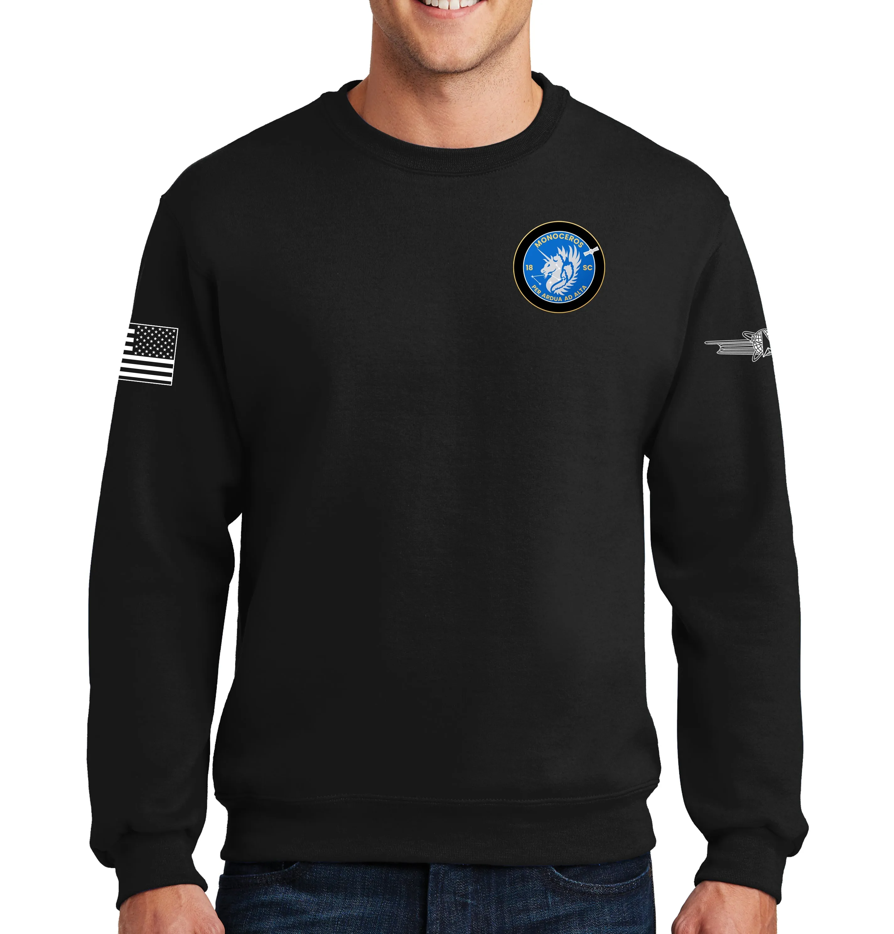 18th Monoceros Crewneck Unisex Sweatshirt. This shirt IS approved for PT.