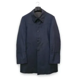 1990s Oversize Western Car Coat in Washed Navy Nylon