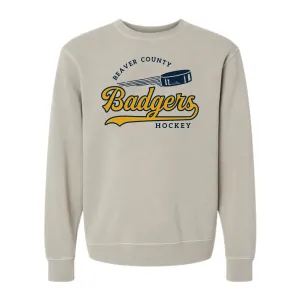 Adult Badgers Hockey Super Soft Vintage Pullover