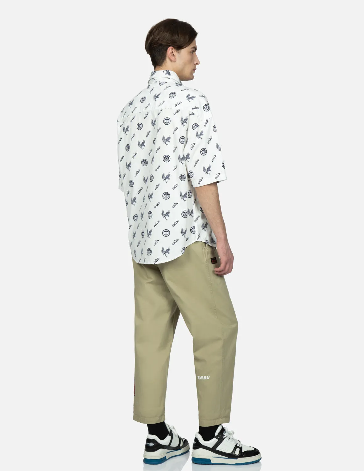 Allover Kamon and Eagle Print Shirt