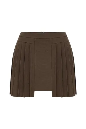 ATHENA CAPPUCCINO PLEATED SKIRT