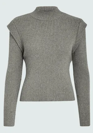 Avaline Knit Pullover - Gunmetal Melange