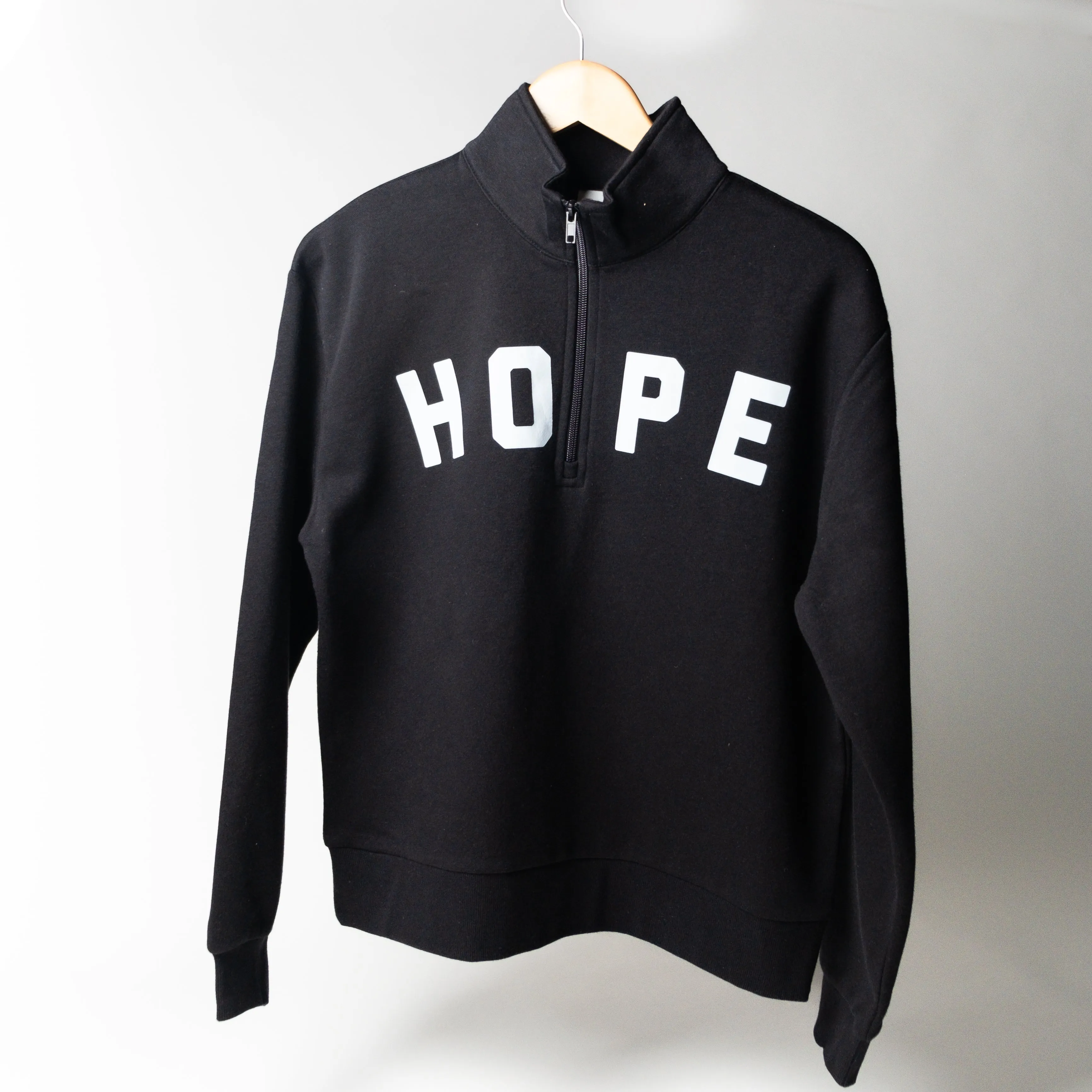 Black HOPE Quarter Zip Sweatshirt