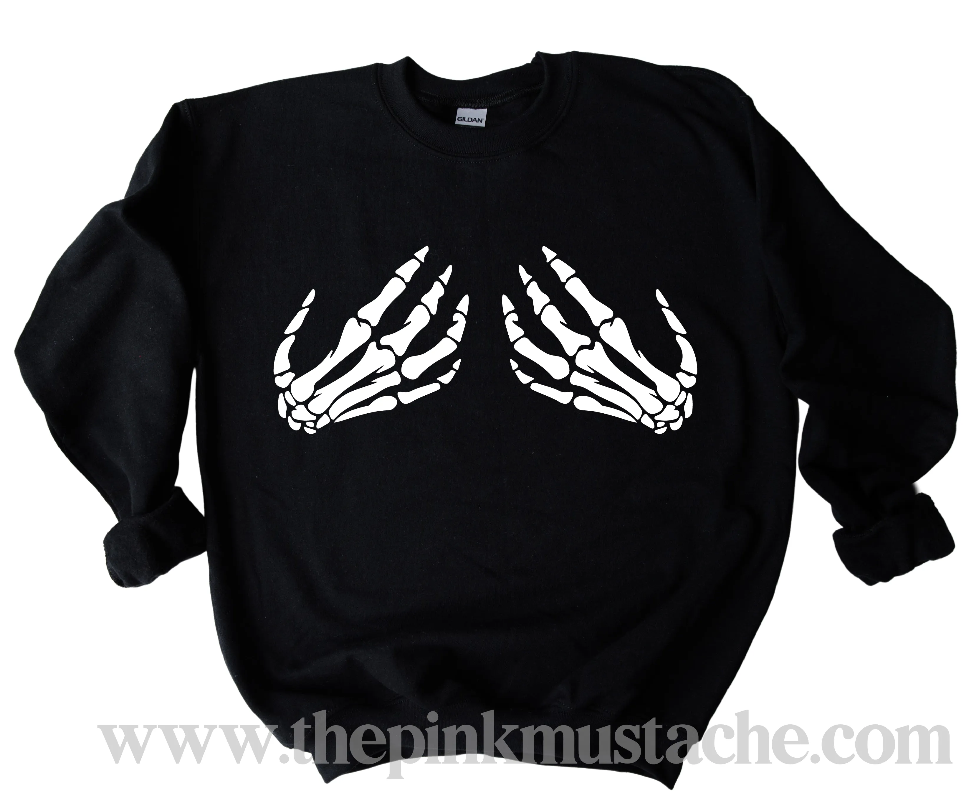 Black Skelton Halloween Hands Unisex Sweatshirts / Gildan and Bella Options