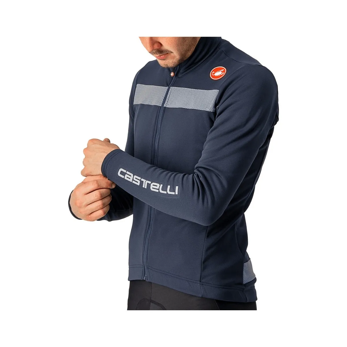 Castelli Puro 3 FZ Long Sleeve Jersey Blue