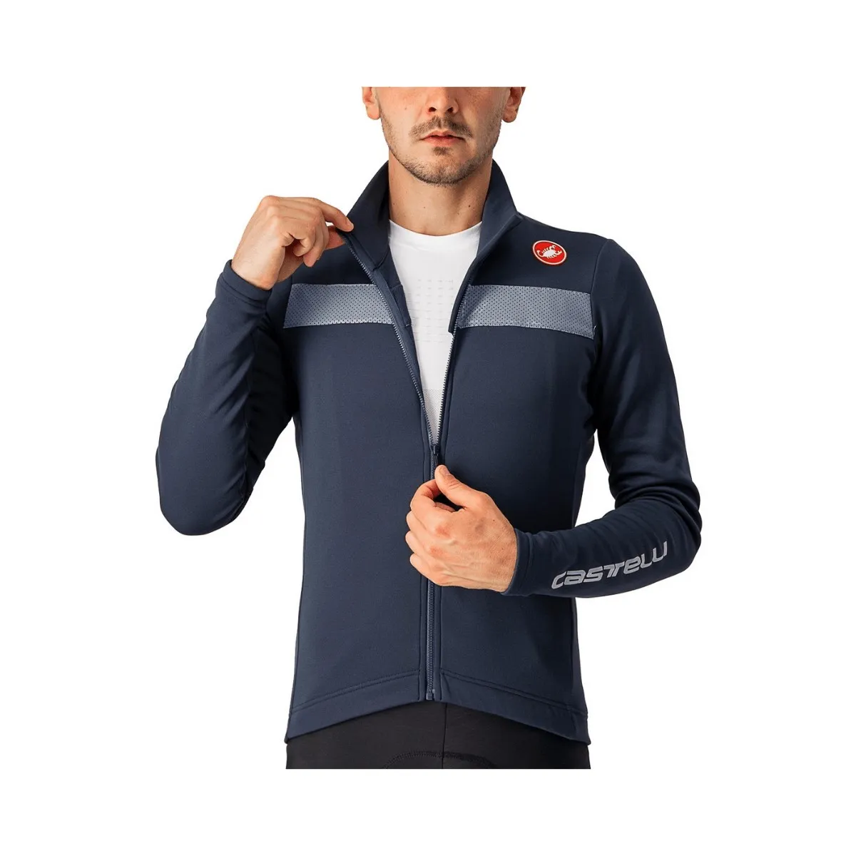 Castelli Puro 3 FZ Long Sleeve Jersey Blue