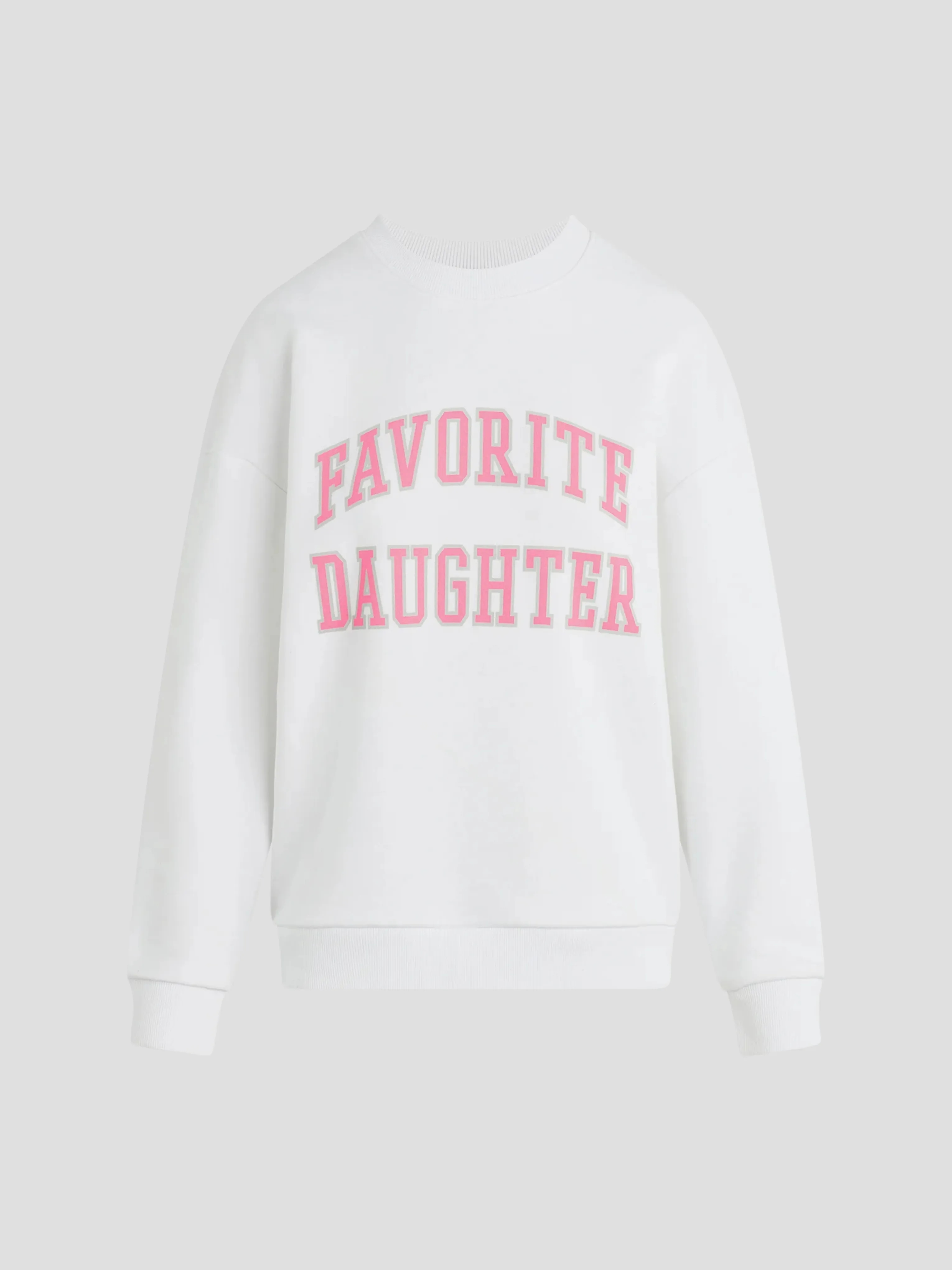 Collegiate Favorite Daughter Sweatshirt in White and Pink