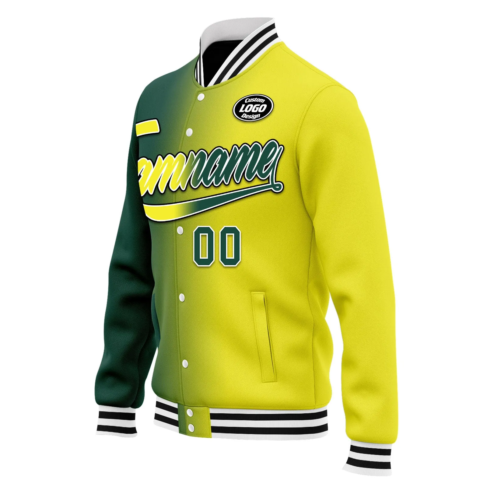 Custom Gradient Fashion Jacket Bomber Full-Snap Varsity Letterman Personalized Jacket FZ005-D028015-14