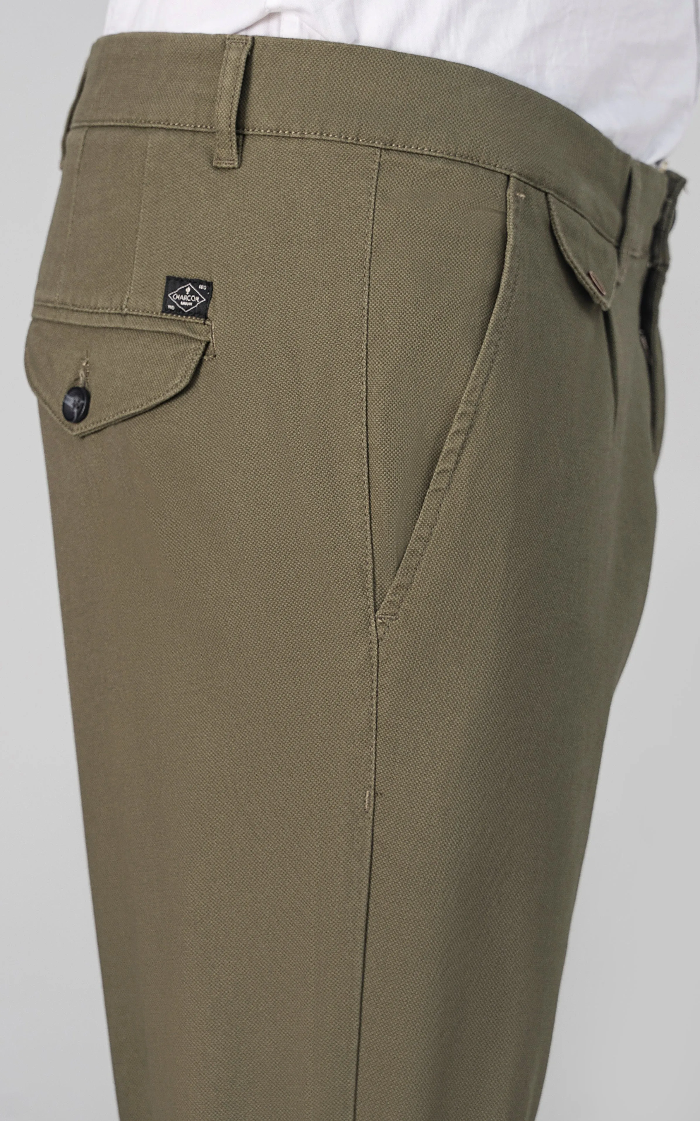 DOBBY SMART FIT CASUAL PANT OLIVE