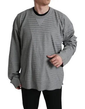 Dolce & Gabbana Gray Crewneck Pullover Silk Top Sweater