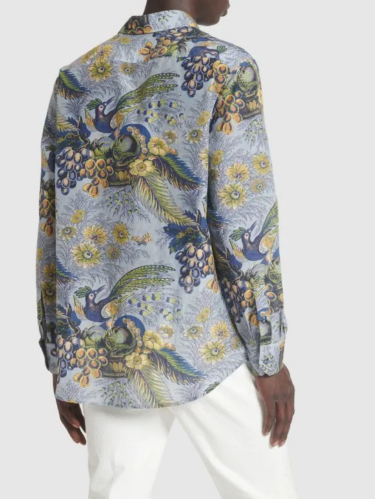 Etro   Printed silk blend long sleeve shirt 