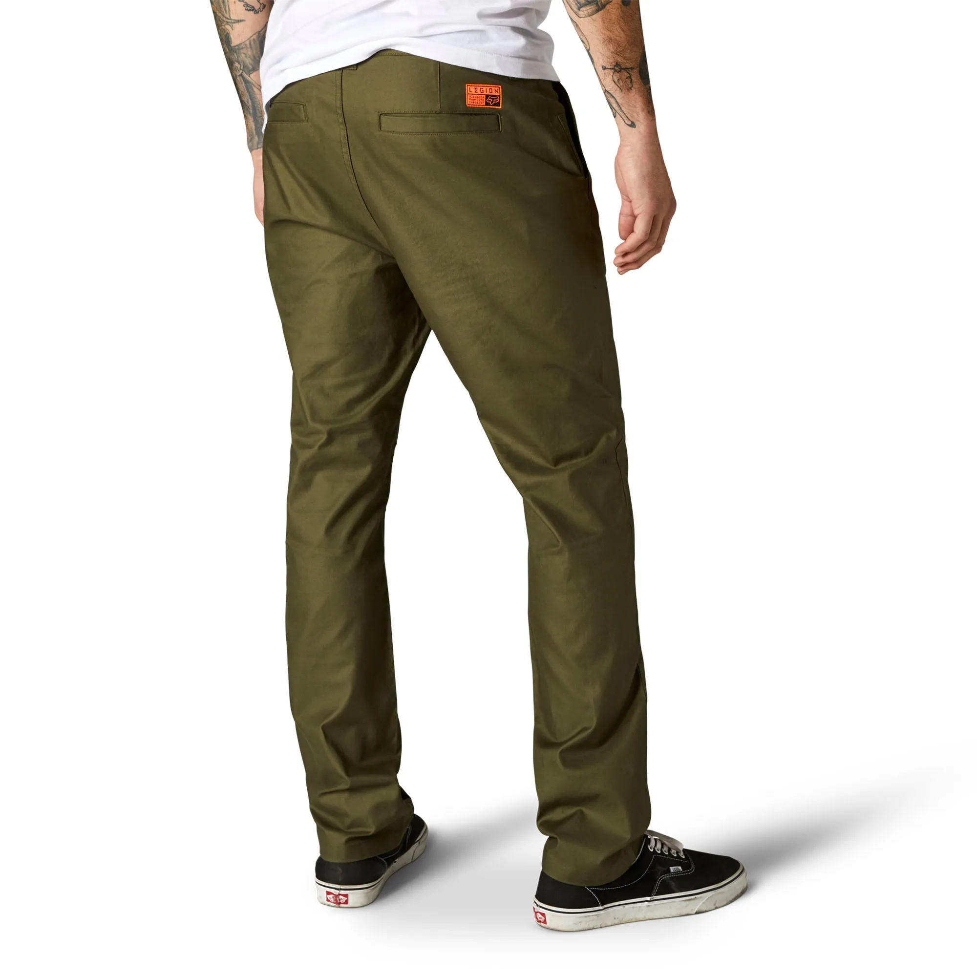 Fox Racing  Mens Fatigue Green Essex Stretch Pants DWR Coated Classic Chino Style -