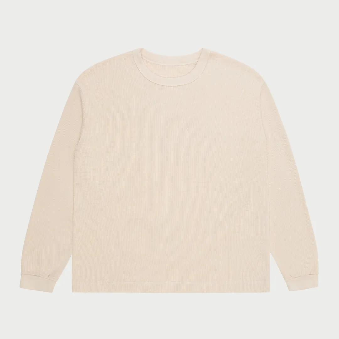 Genuine Boxy Thermal Long Sleeve (Natural/Blue)