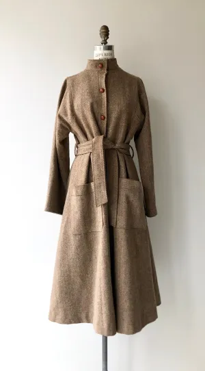 Herringbone Belted Wool Coat