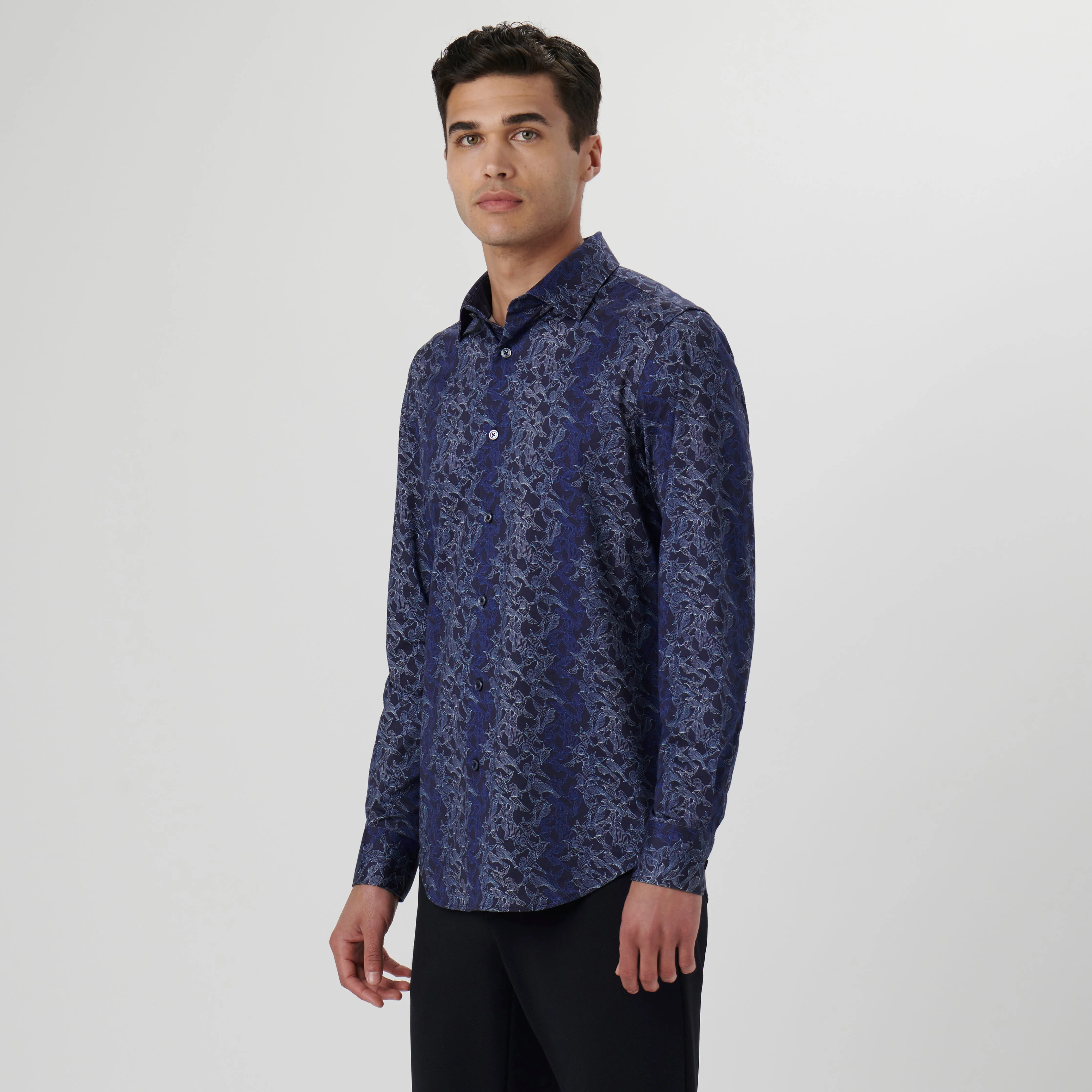 James Abstract Bird Print OoohCotton Shirt