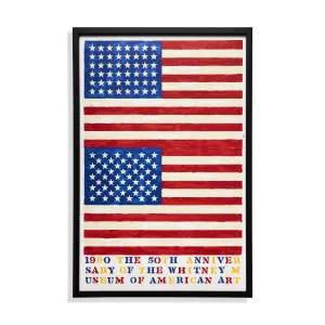 Jasper Johns The 50th Anniversary of the Whitney Museum of American Art (Double Flag) Framed Poster