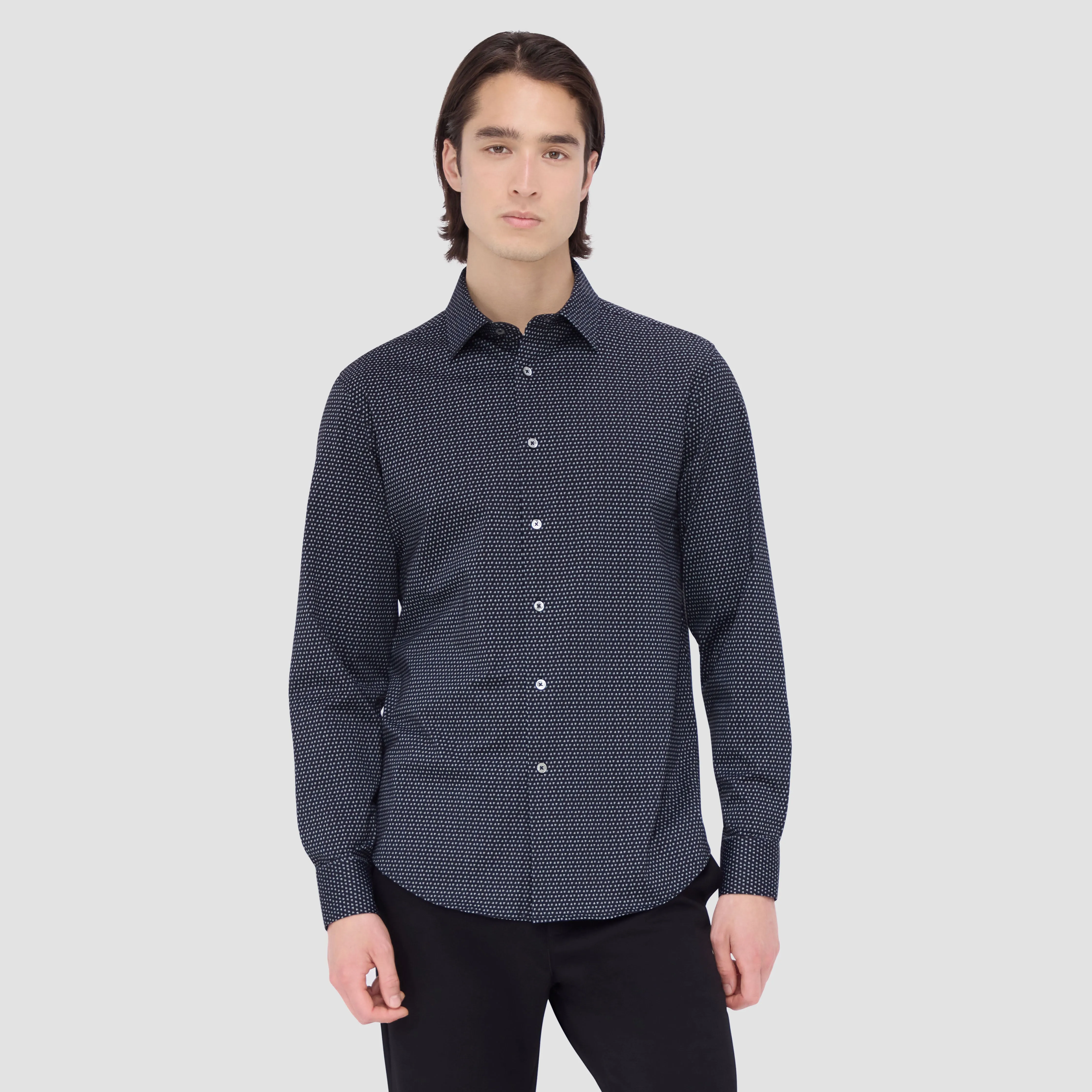 Jimmy Double Sided Micro Geometric/Solid OoohCotton Shirt