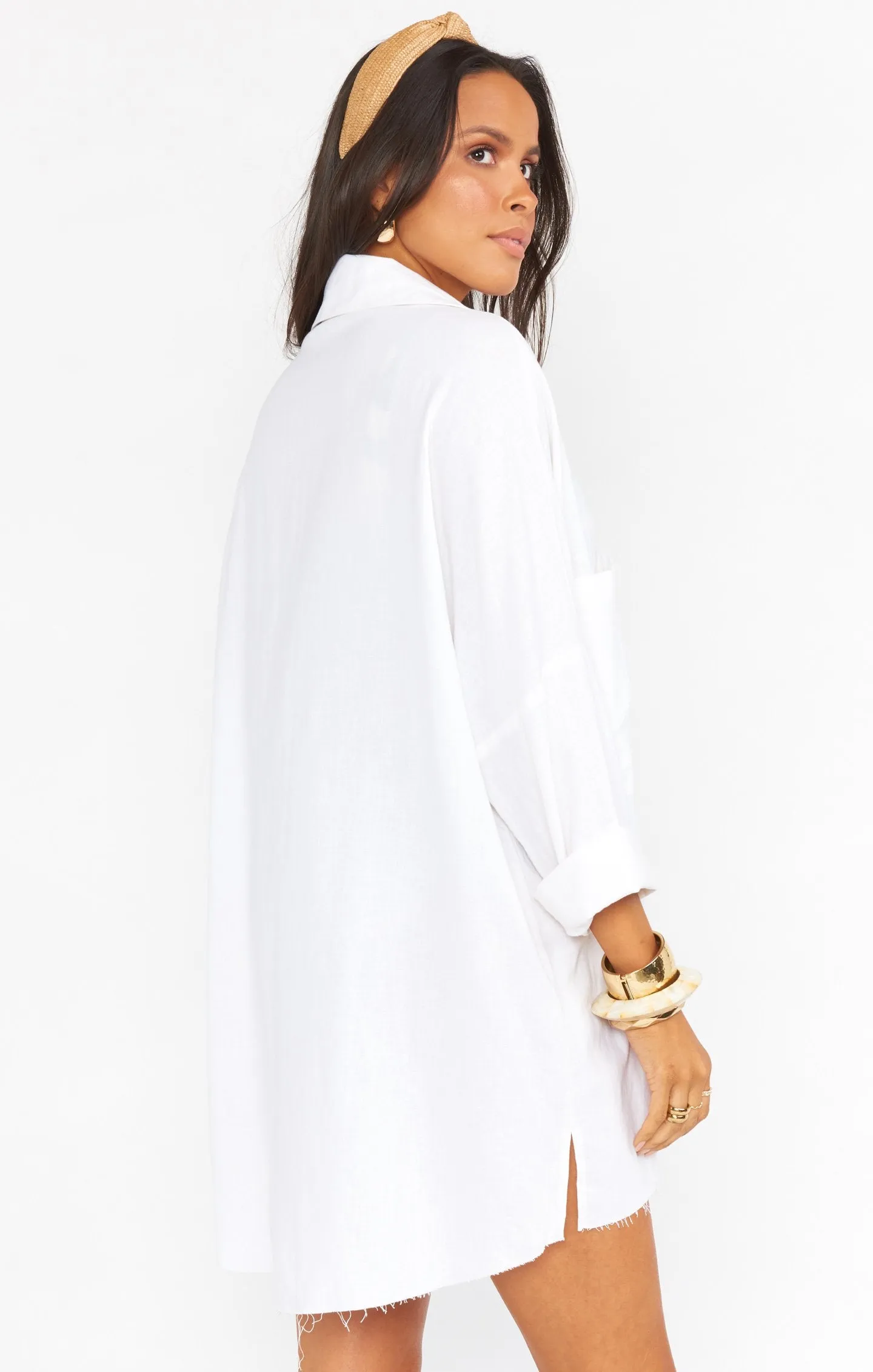 Johns Button Down Shirt ~ White Linen