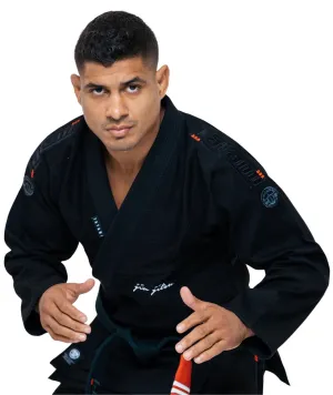 Kimono Brazilian Jiu Jitsu TATAMI Elements Superlite Gi - Negru (Centura Alba Inclusa)