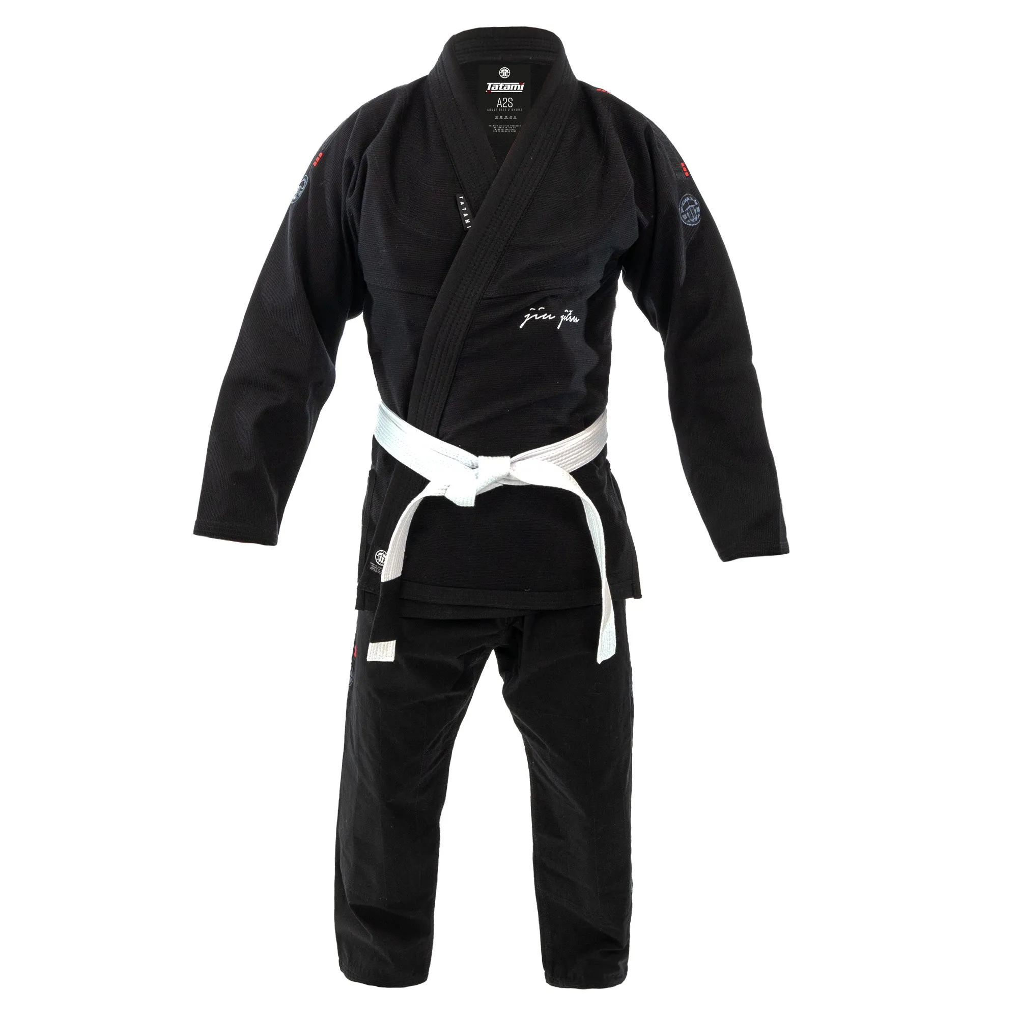 Kimono Brazilian Jiu Jitsu TATAMI Elements Superlite Gi - Negru (Centura Alba Inclusa)