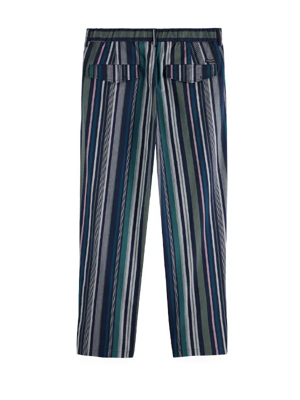 Loose Fit Blanket Stripe Chino Pant: Navy Multi Stripe (FINAL SALE)