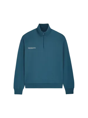 Mens Double Jersey Half Zip Sweatshirt—storm blue