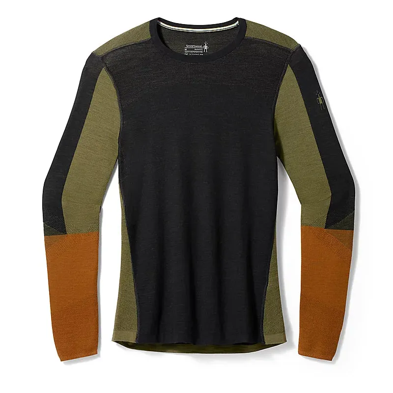 Men's Intraknit™ Thermal Merino Base Layer Colorblock Crew (M33 - Black-Winter Moss)