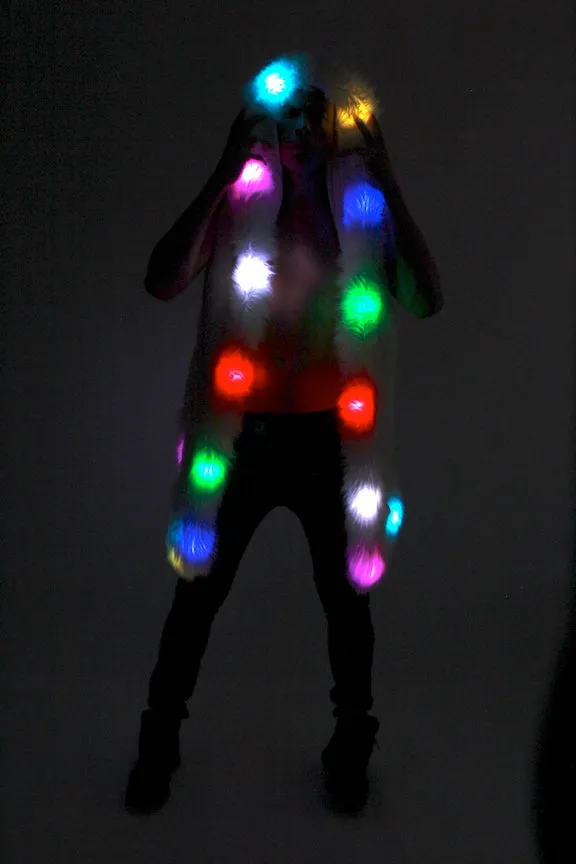 Men's LED Sequin Vest in "Purple Gold Rainbow" STOCK