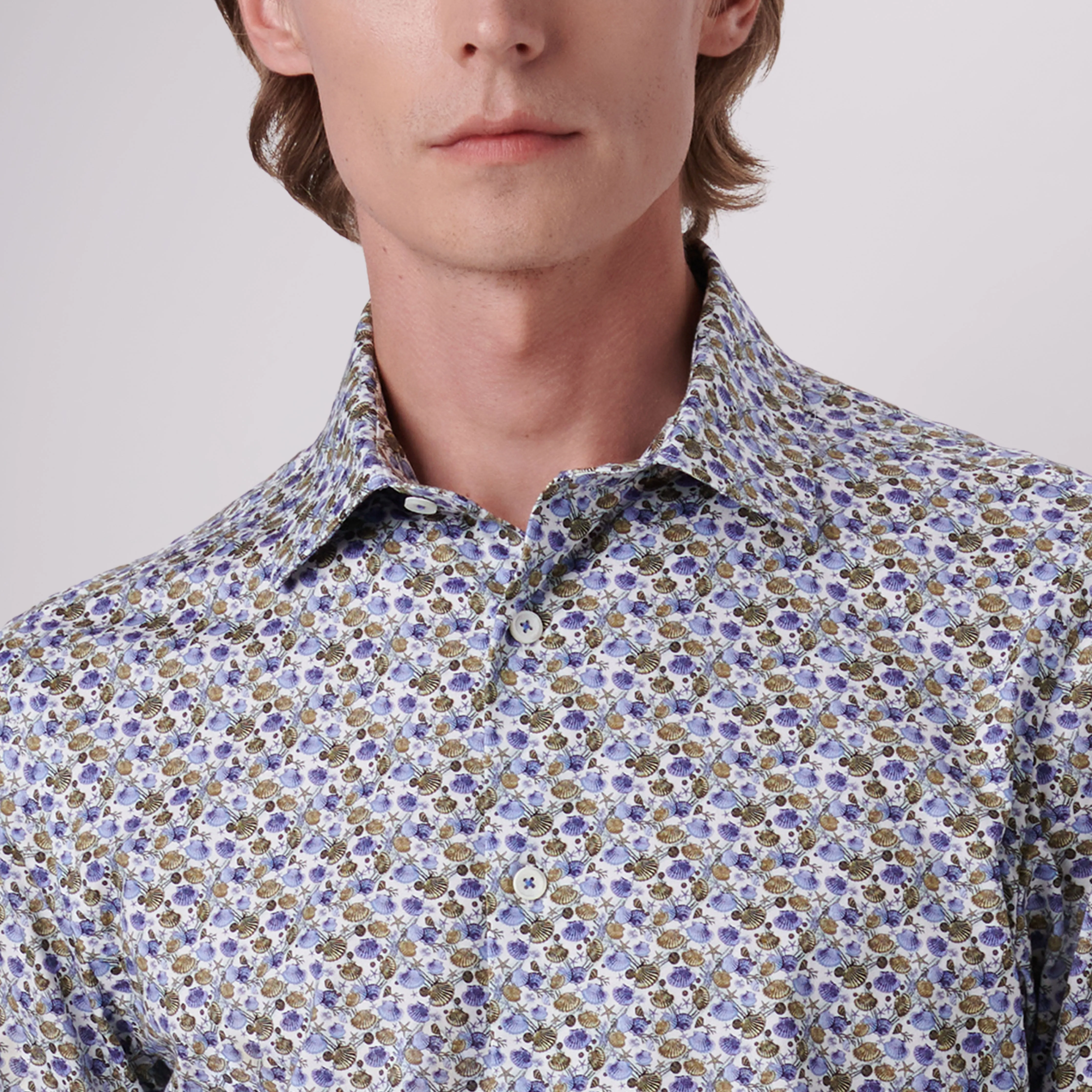 Miles Sea Shells Print OoohCotton Short Sleeve Shirt