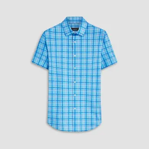 Miles Windowpane Check Print OoohCotton Short Sleeve Shirt