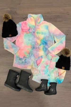 Mom & Me - Pastel Rainbow Sherpa Pullover