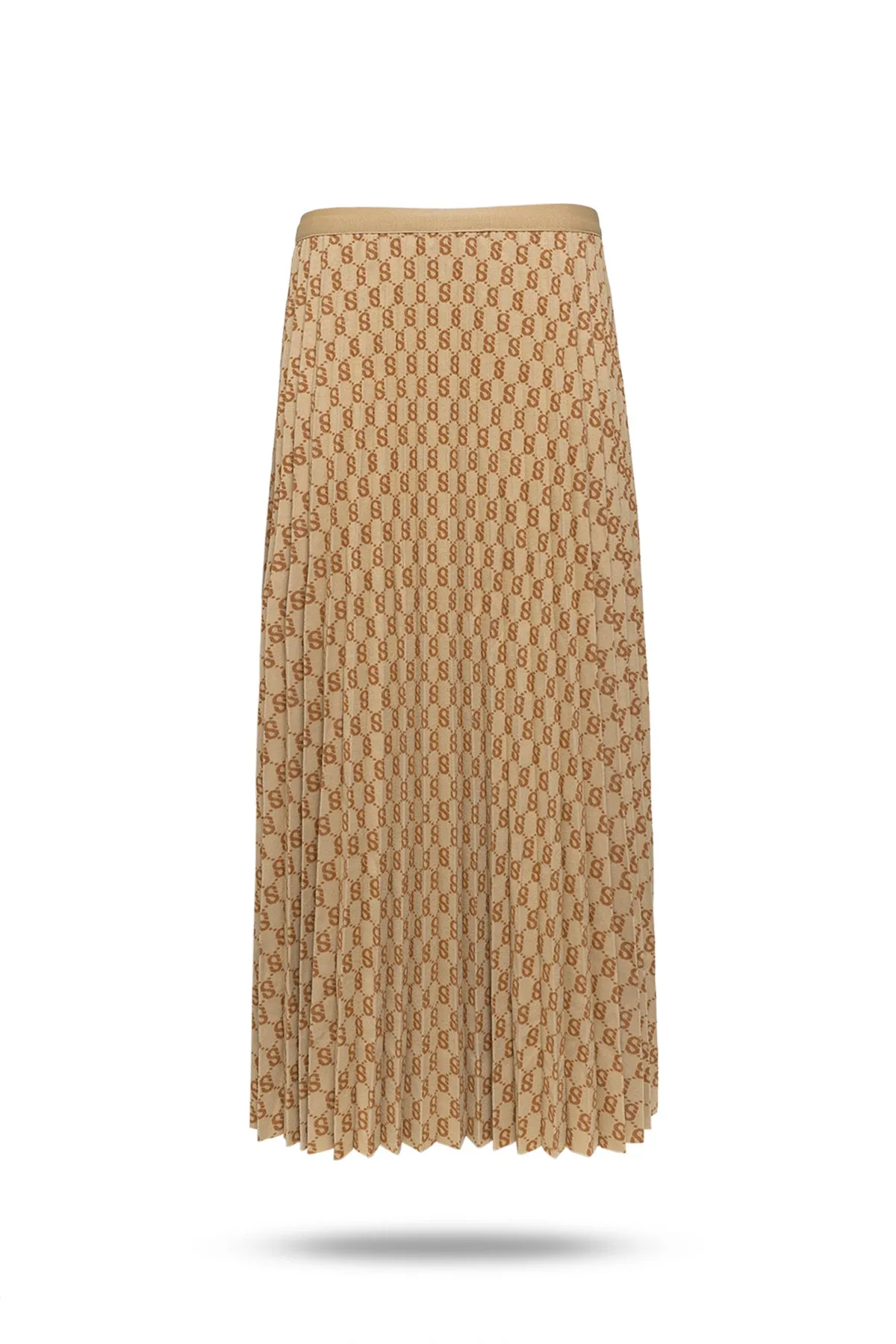 Monogram Pleated Skirt - Chai Tea