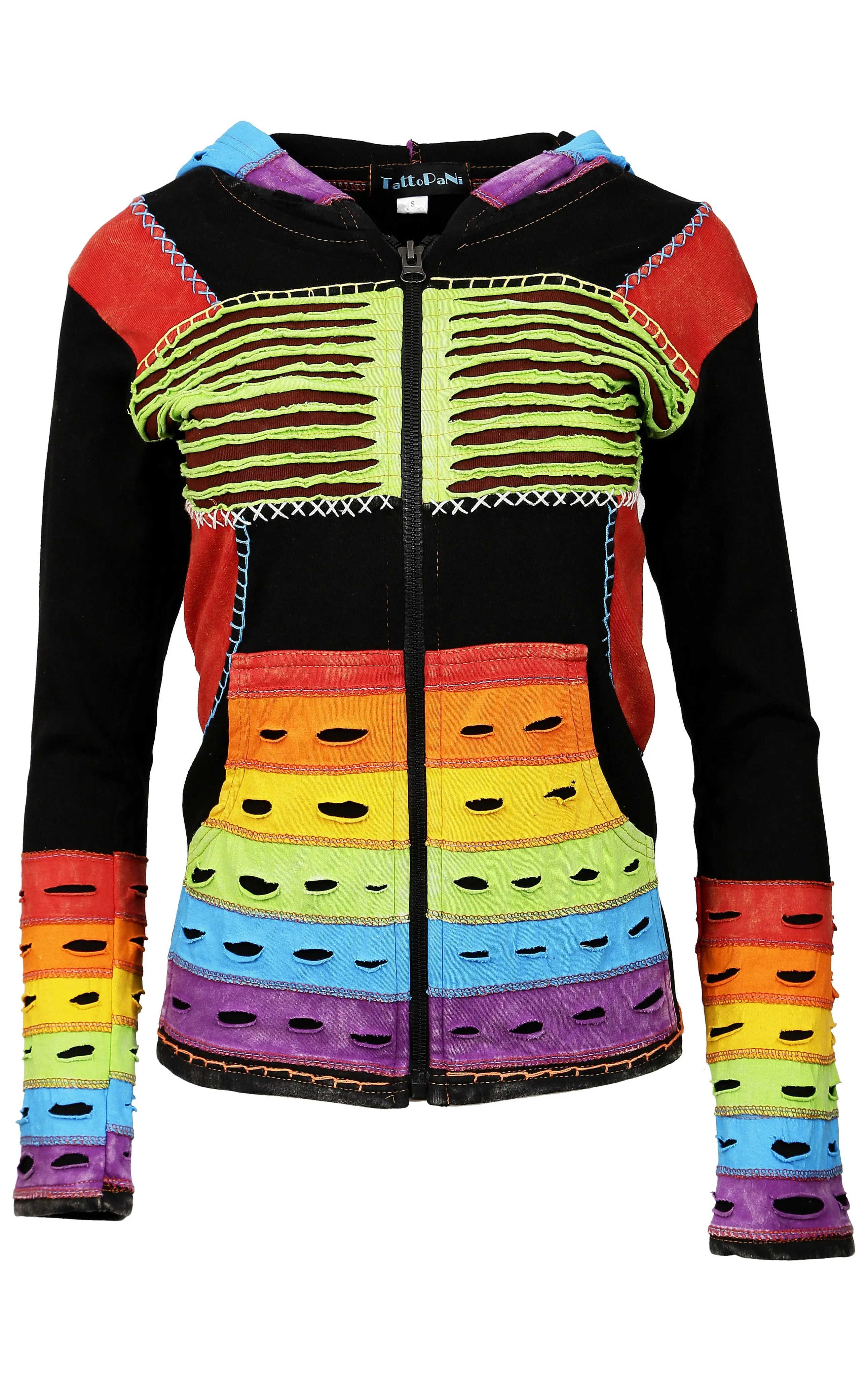 Multicolored Razor Cut Cotton Cardigan