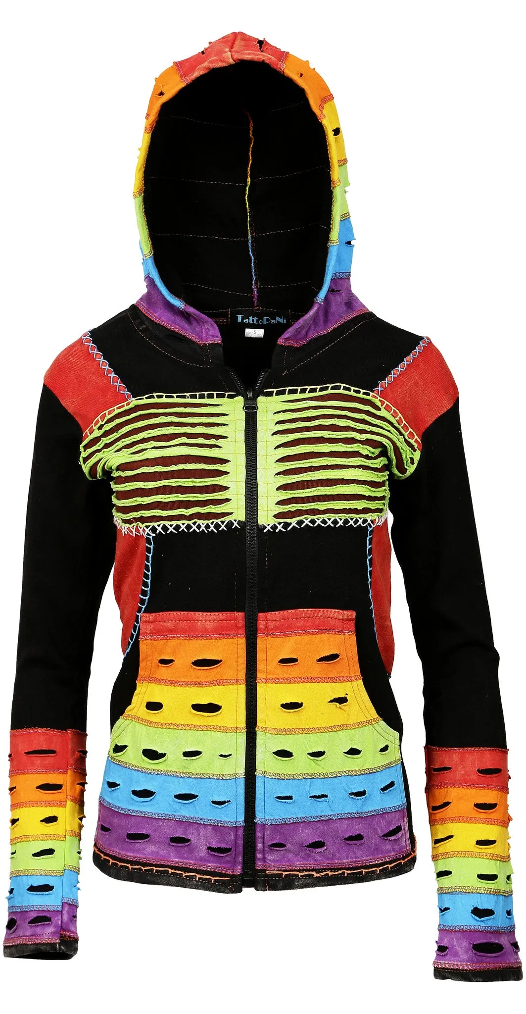 Multicolored Razor Cut Cotton Cardigan