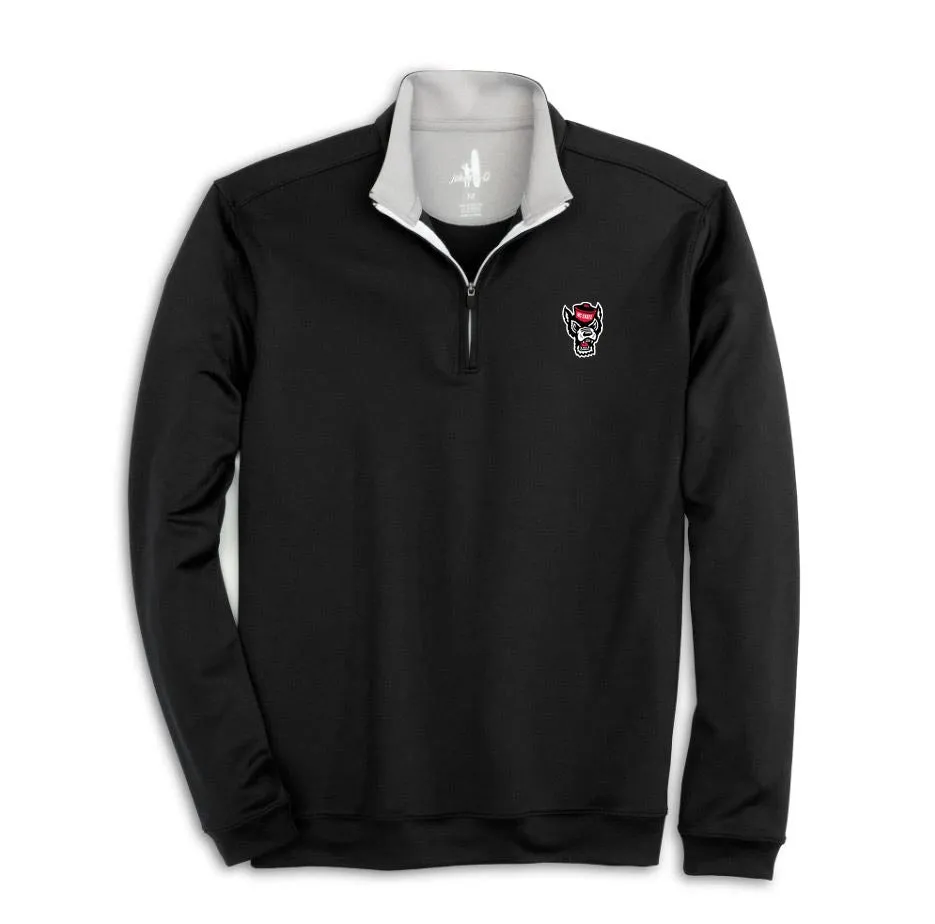 NC State Wolfpack johnnie-O Black Wolfhead Diaz 1/4 Zip Pullover