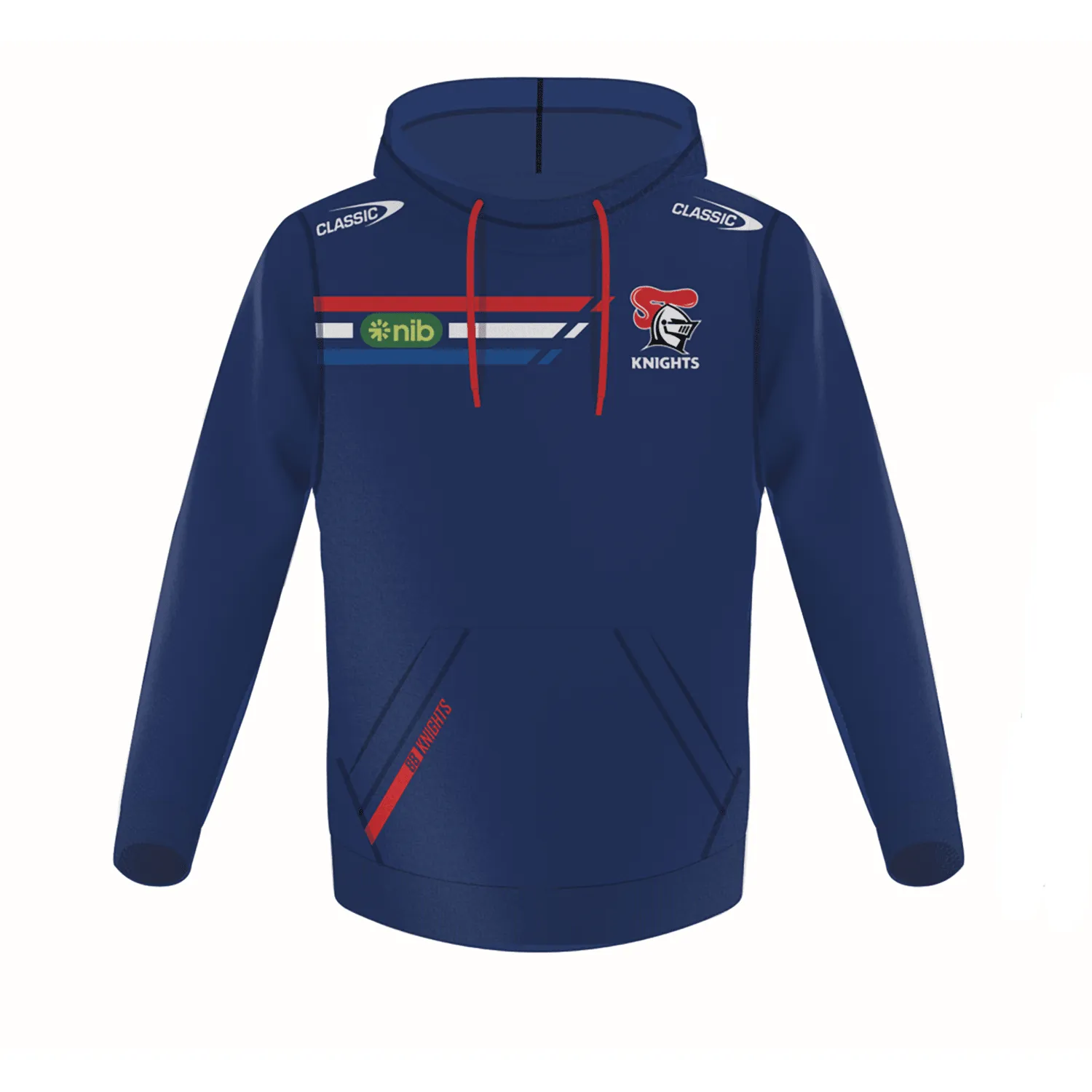 NRL 2024 Pullover Hoodie - Newcastle Knights - Navy - Adult - Mens