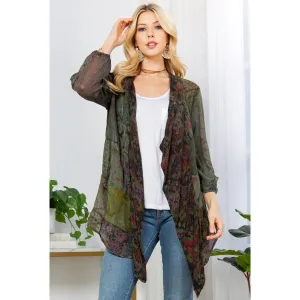 Patchwork Kimono Sheer Jacket ~ Green