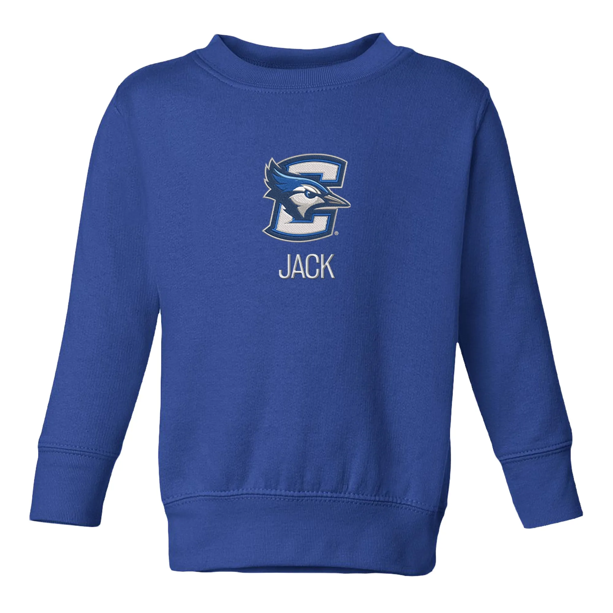 Personalized Creighton Bluejays Toddler Crewneck Sweatshirt