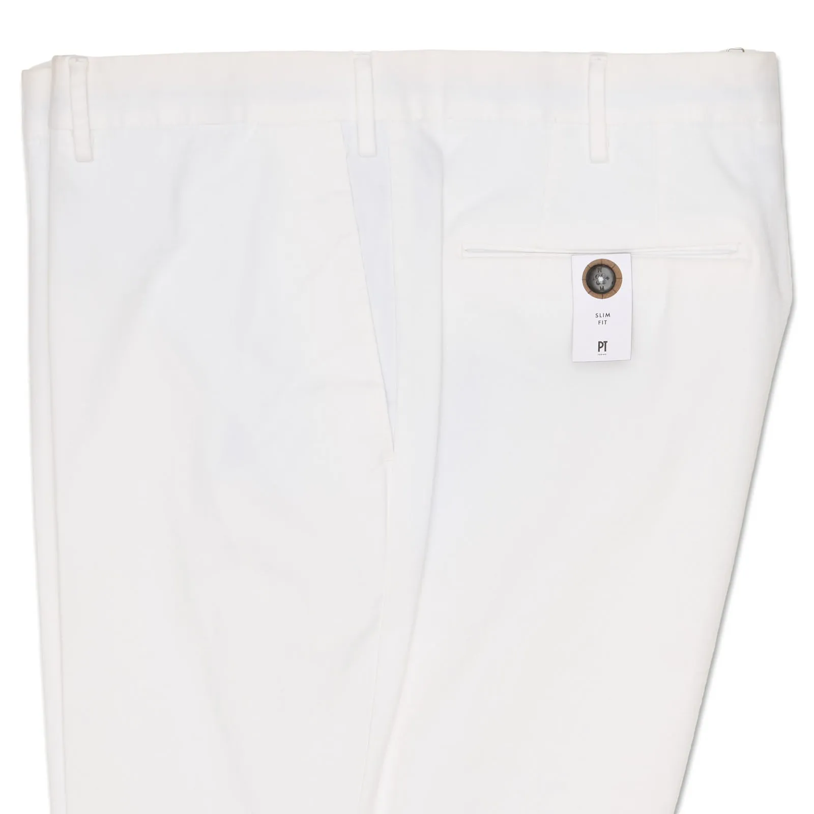 PT PANTALONI TORINO White Slim Fit Cotton Stretch Chino Pants NEW