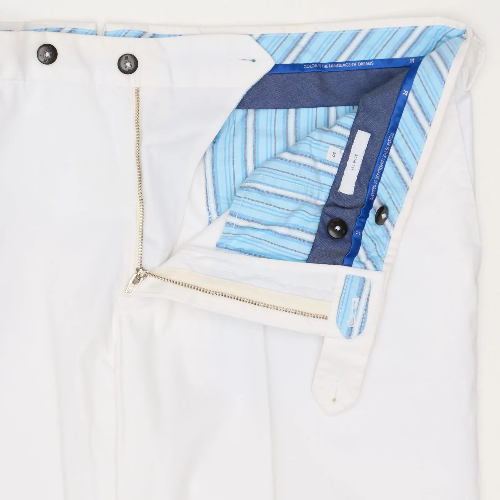 PT PANTALONI TORINO White Slim Fit Cotton Stretch Chino Pants NEW