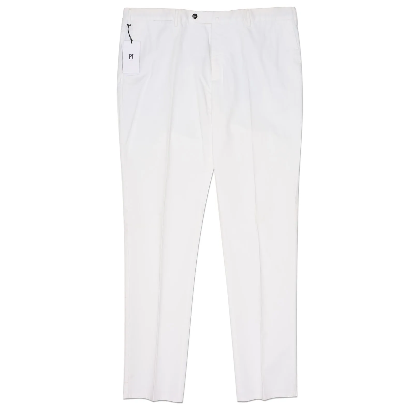 PT PANTALONI TORINO White Slim Fit Cotton Stretch Chino Pants NEW