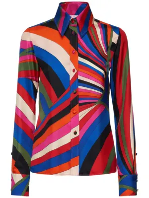 Pucci   Printed silk long sleeve shirt 