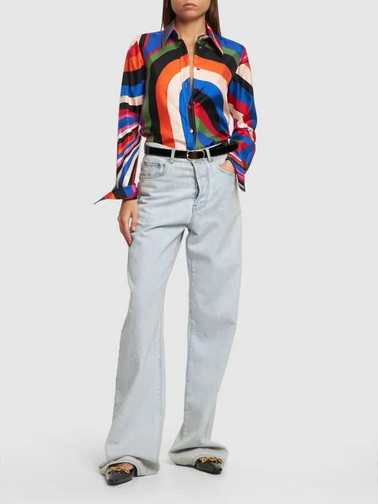 Pucci   Printed silk long sleeve shirt 