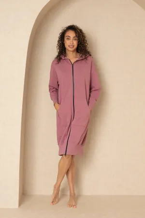 Raspberry Zipper Sweatshirt Dress