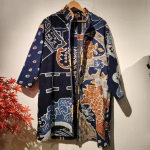 Reversible Indigo Sashiko Button Up Jacket