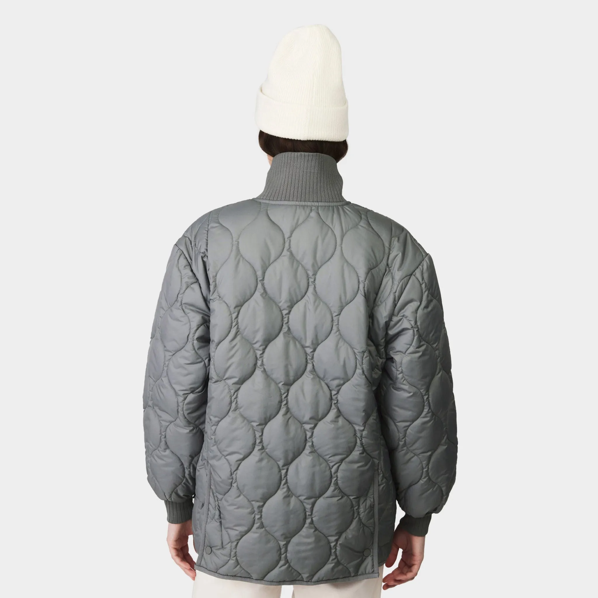 Rib Collar Quilted Coat