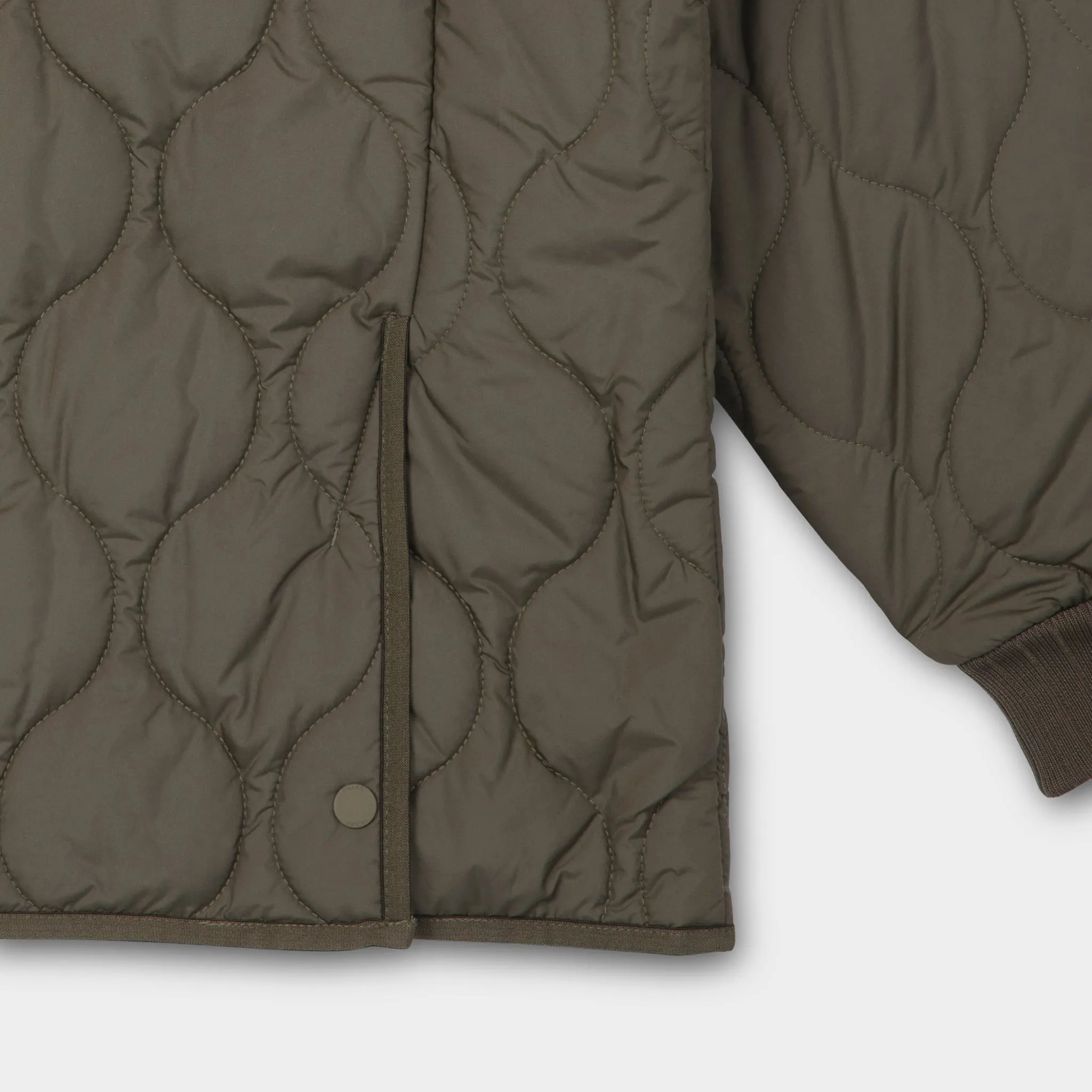 Rib Collar Quilted Coat