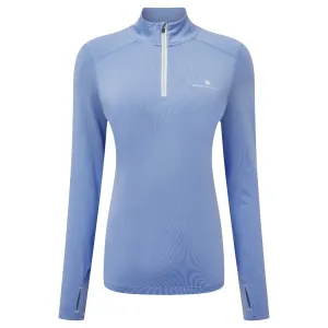 Ronhill Life Practice 1/2 Zip Tee (Womens) - Lake Blue/Vanilla