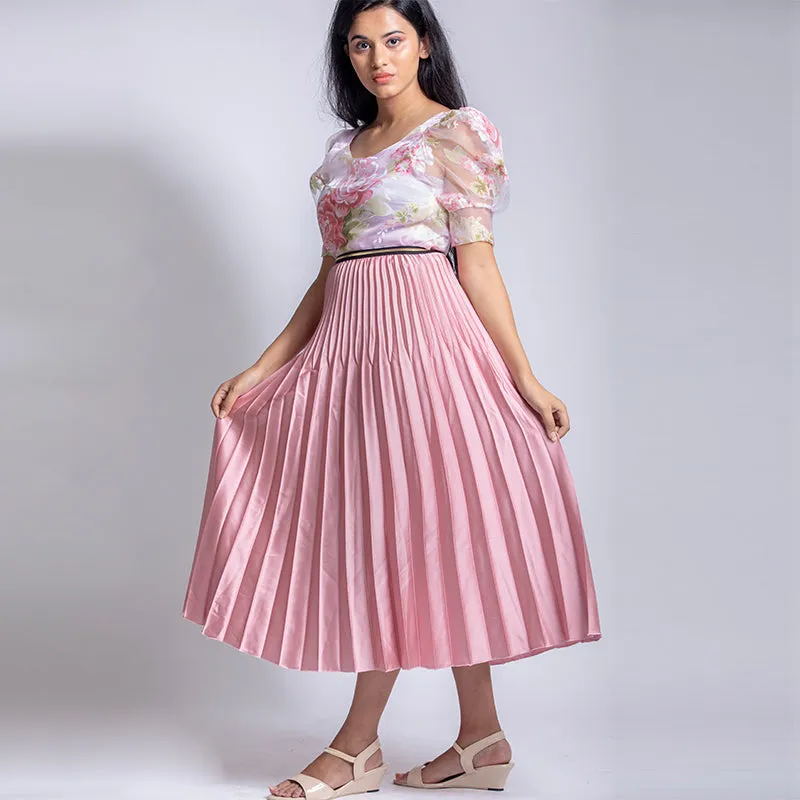 Satin Pleated Skirt