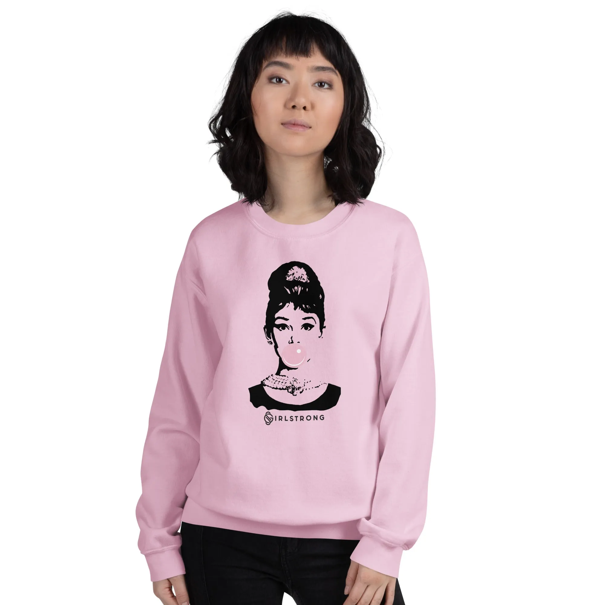 THE ESSENTIAL UNISEX SWEATSHIRT PINK AUDREY HEPBURN